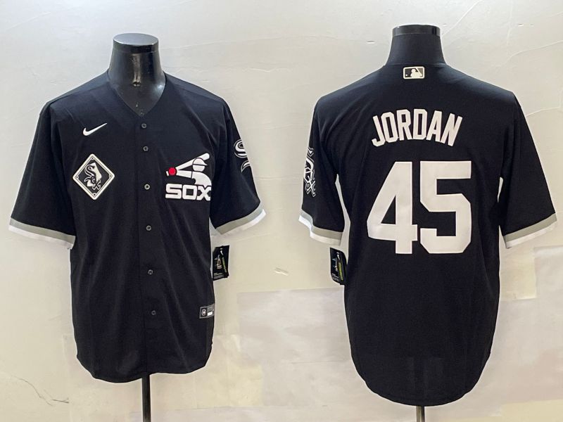 Men Chicago White Sox #45 Jordan Black Game Fashion 2025 Nike MLB Jersey style 3
